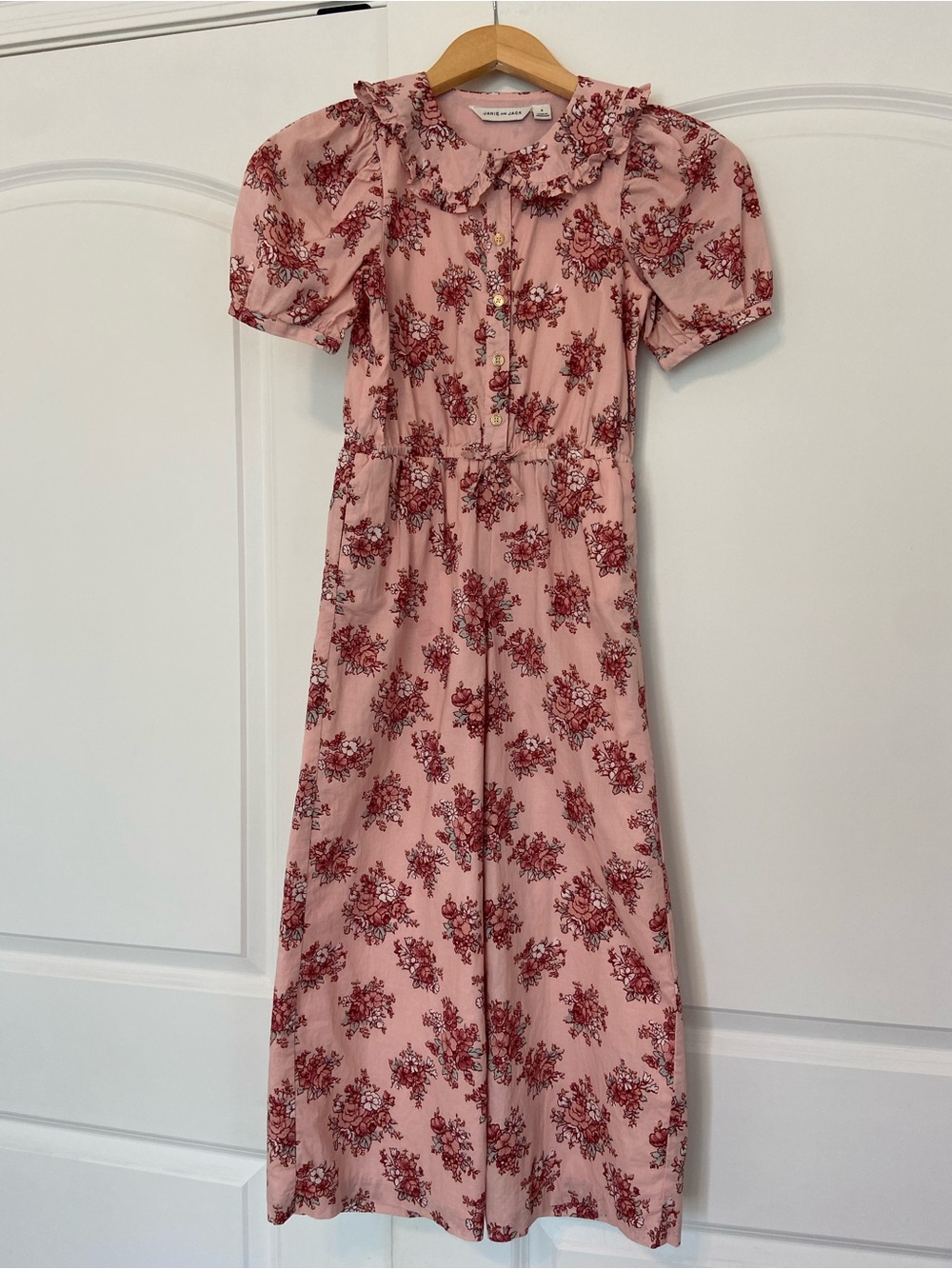 Janie and Jack Floral Jumpsuit Romper Size 8 Pink Family Photos